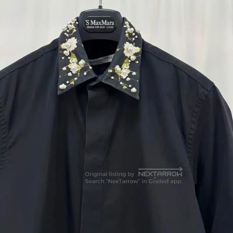 Givenchy Givenchy Black Cotton Floral Long Sleeve Shirt . Size M / US 6-8 / IT 42-44 - 3 Thumbnail