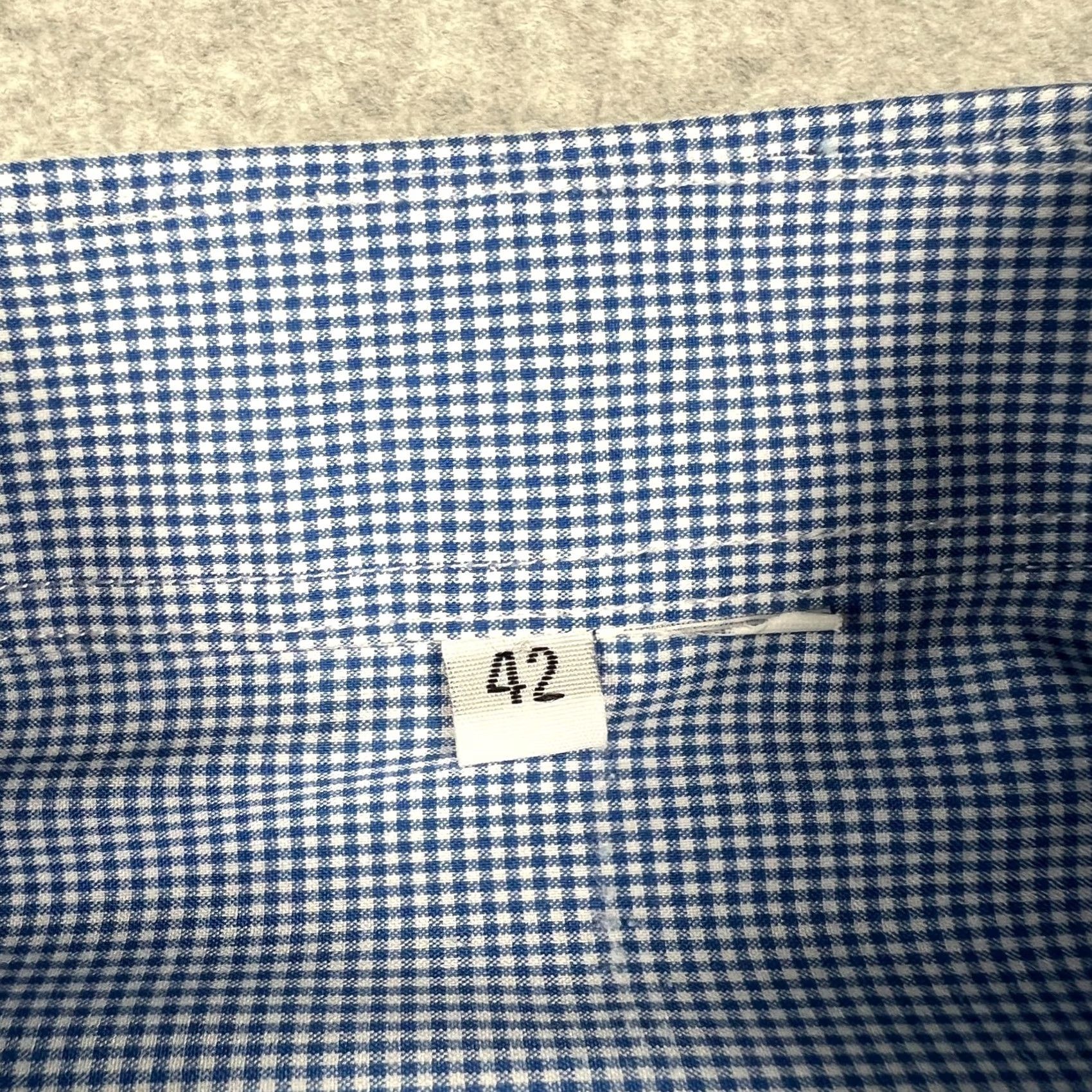 Vintage State & Liberty Gingham Plaid Stretch Long Sleeve Shirt Mens 42 Blue Performance Size US XL / EU 56 / 4 - 3 Thumbnail
