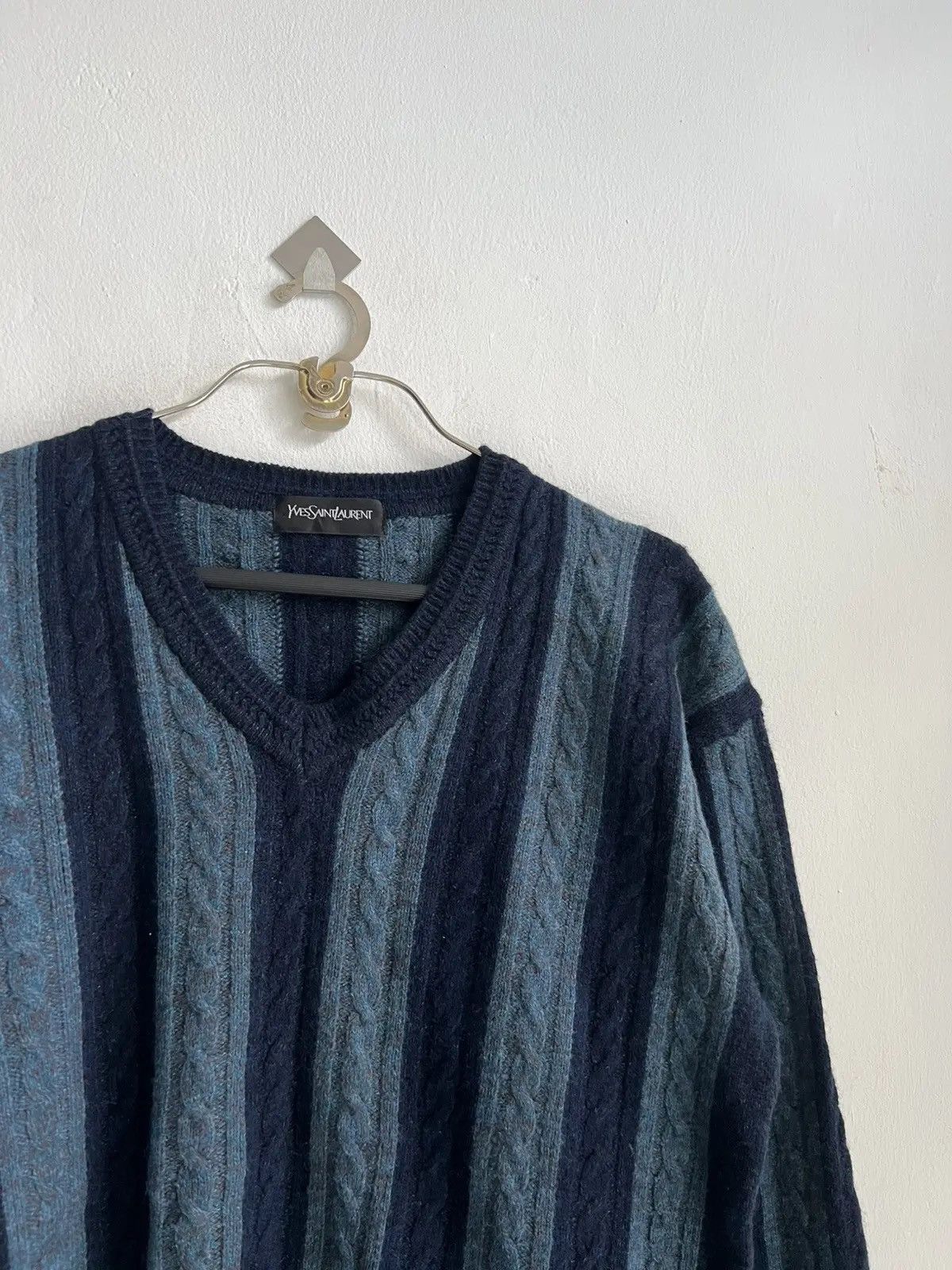 Yves Saint Laurent Vintage 90s Yves Saint Lauren 3D Cable Knitwear Sweater Size US M / EU 48-50 / 2 - 3 Thumbnail