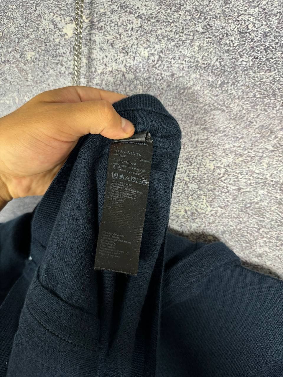 Allsaints Allsaints Mode Merino Zip Hoody MK130D Blue Men's Small Size US S / EU 44-46 / 1 - 10 Thumbnail