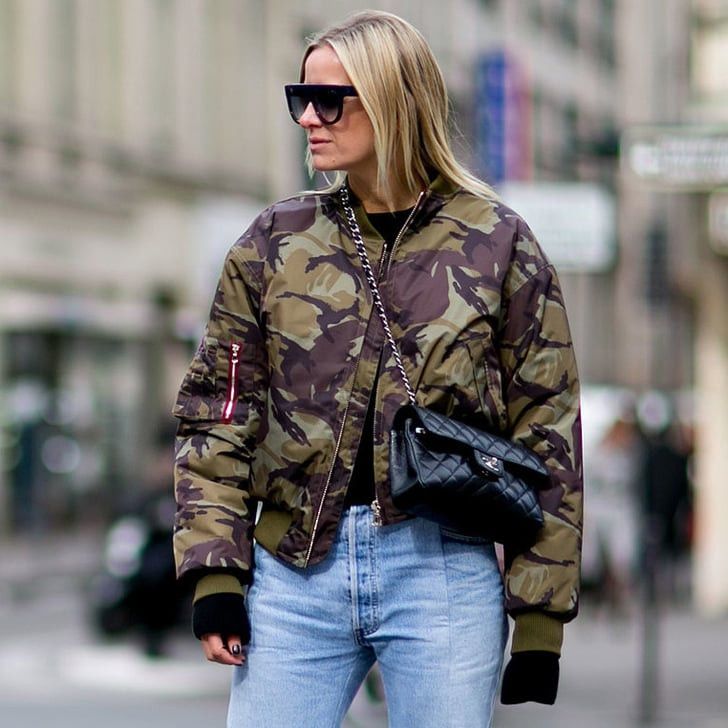 Ganni GANNI Camo Camouflage Womens Bomber Jacket Size S / US 4 / IT 40 - 1 Thumbnail