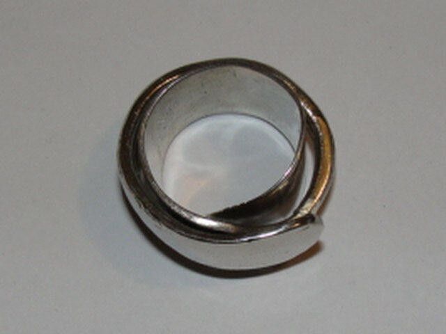 Designer Sterling Silver Plated Brass Butter Knife Ring Alberto Juan Size ONE SIZE - 3 Thumbnail