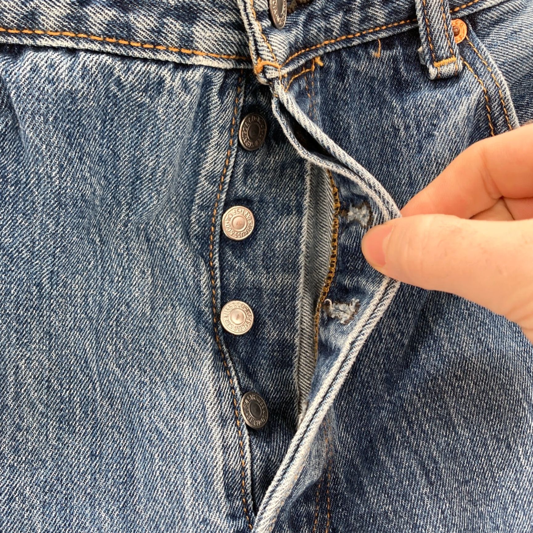 Levi's Levi's 501 Jeans Mens 38x32 Denim Blue Straight Leg Button Fly 5-Pocket Regular Fit Size US 38 / EU 54 - 5 Thumbnail