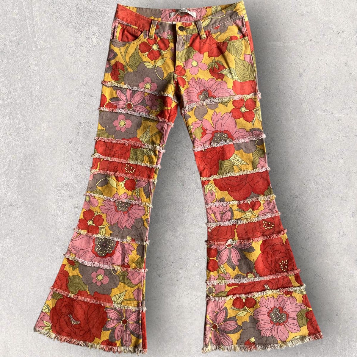 Comme des Garcons SS02 Floral Hagi Flare Jeans Size 30" / US 8 / IT 44 - 1 Thumbnail