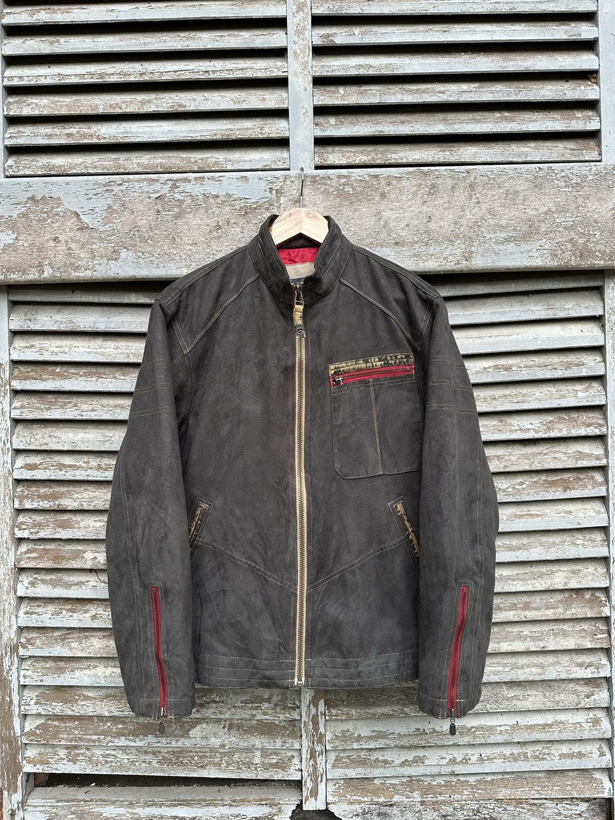Vintage 👹Vintage Coming Man Grey Suede Detroit Style Jacket Size US L / EU 52-54 / 3 - 5 Thumbnail