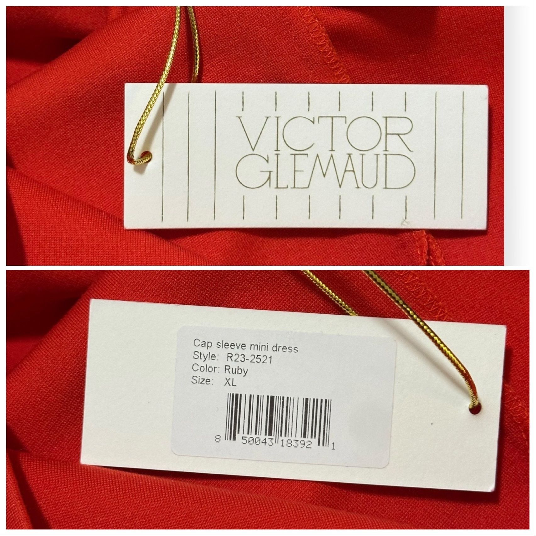 Other Victor Glemaud Cap Sleeve Bodycon Mini Dress, Red, Size XL, Size XL / US 12-14 / IT 48-50 - 3 Thumbnail