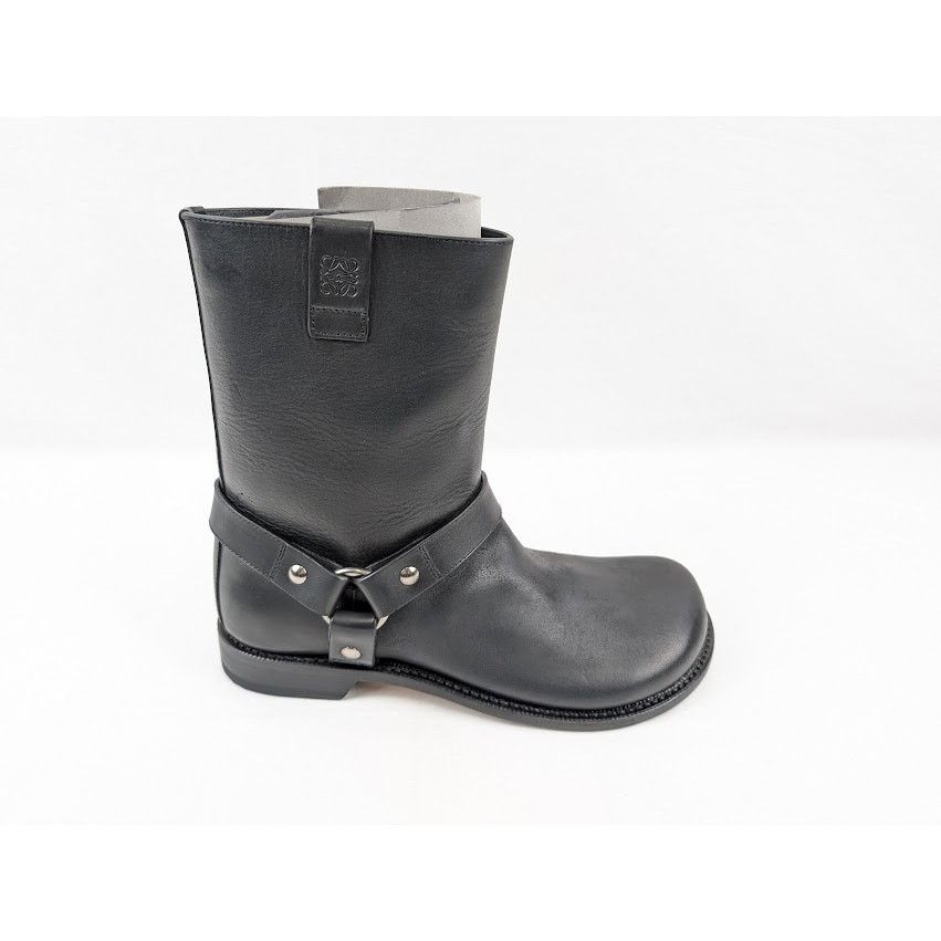 o1rshd1 Campo Leather Biker Boots in Black