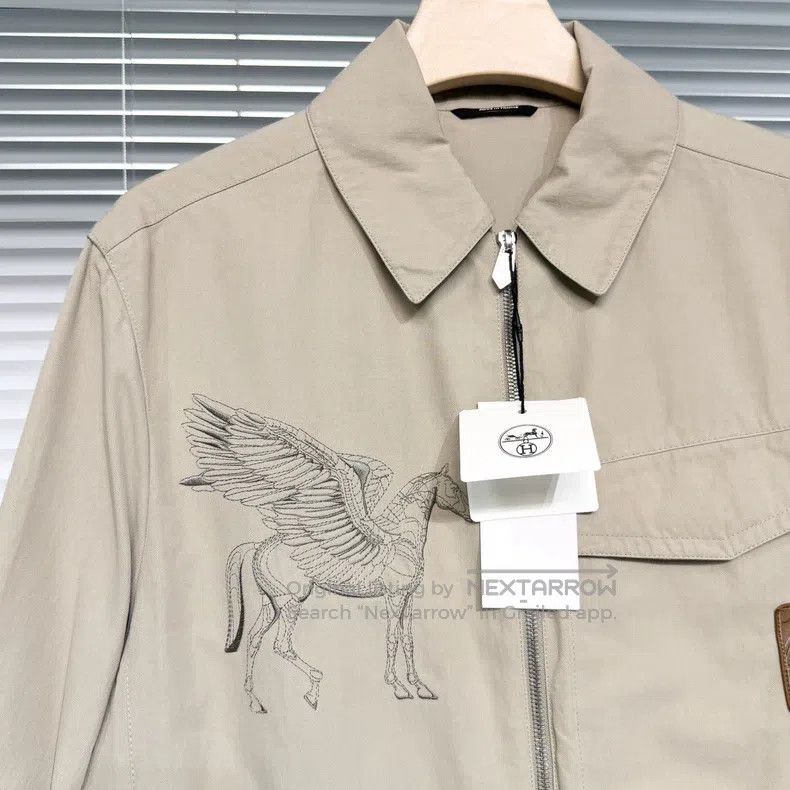 Hermes Hermes Jacket, Jacket with Flying Horse Embroidery, Leathe Size US M / EU 48-50 / 2 - 3 Thumbnail