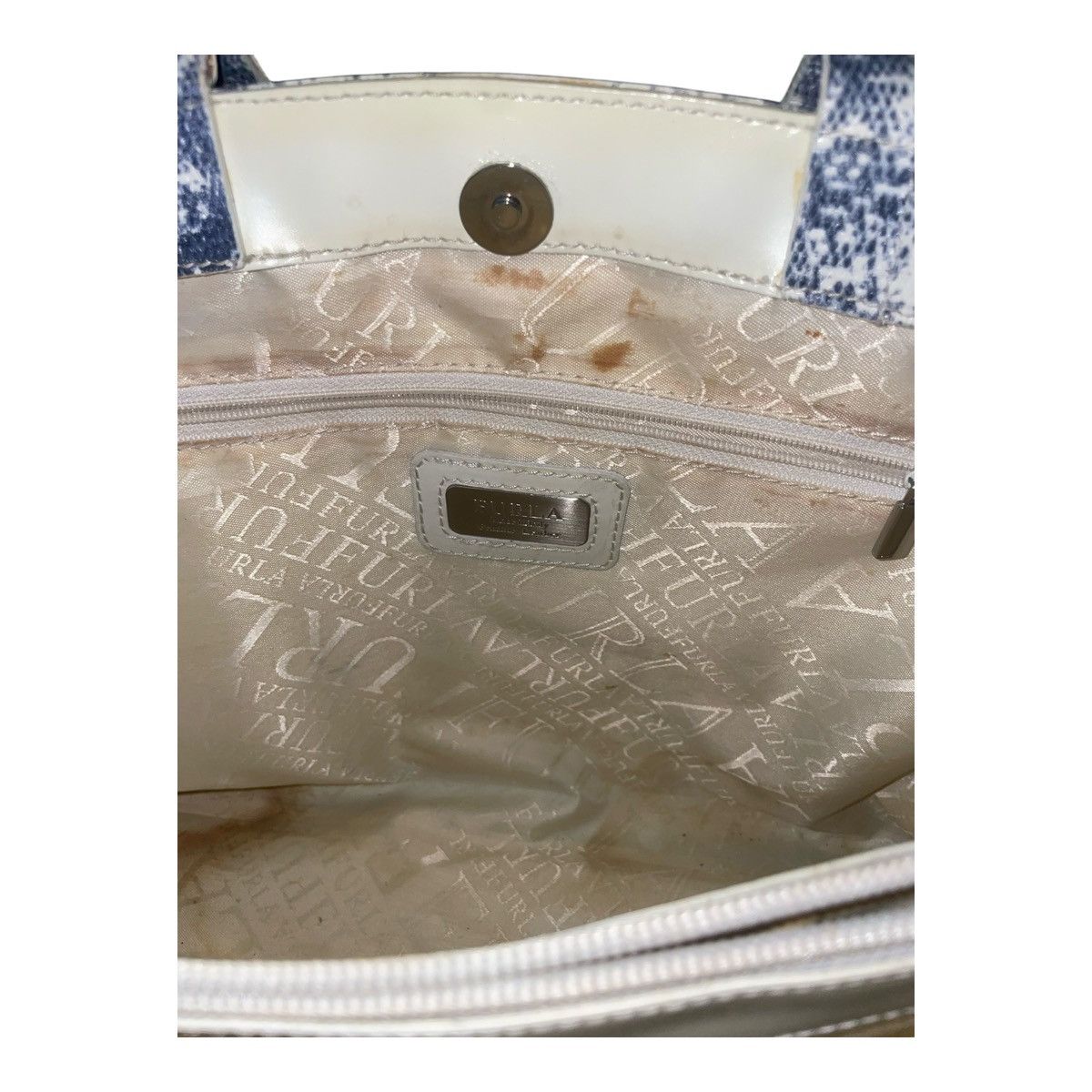 Furla FURLA Tote White Design Leather Shoulder Hand Bag Purse Size ONE SIZE - 9 Thumbnail