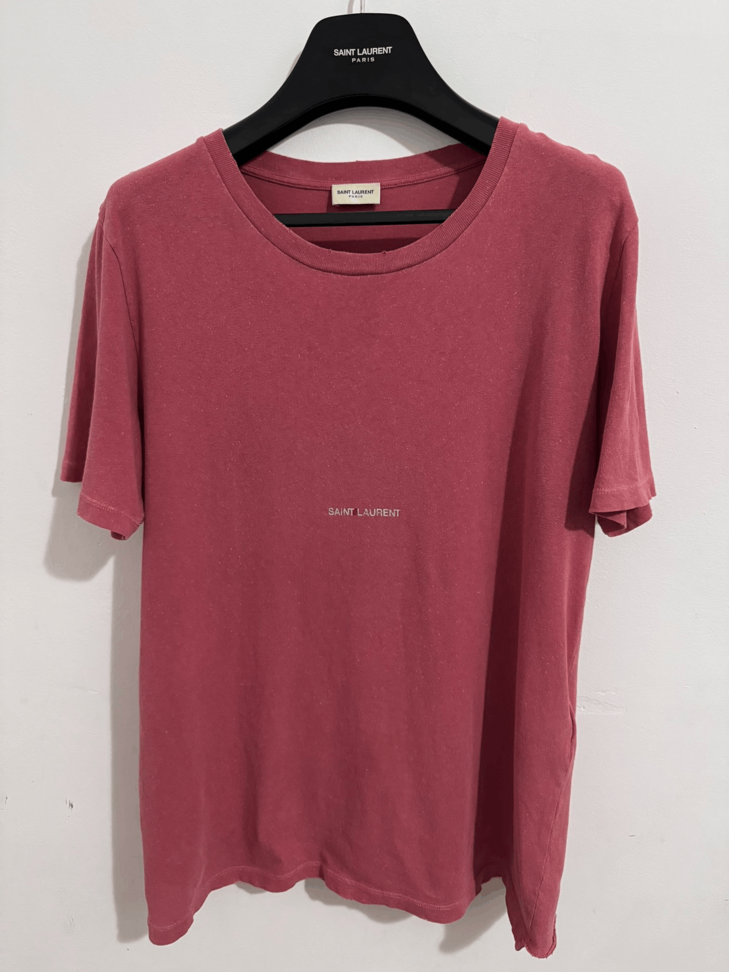 Saint Laurent Paris Saint Laurent Pink Logo T-Shirt Size S / US 4 / IT 40 - 1 Thumbnail