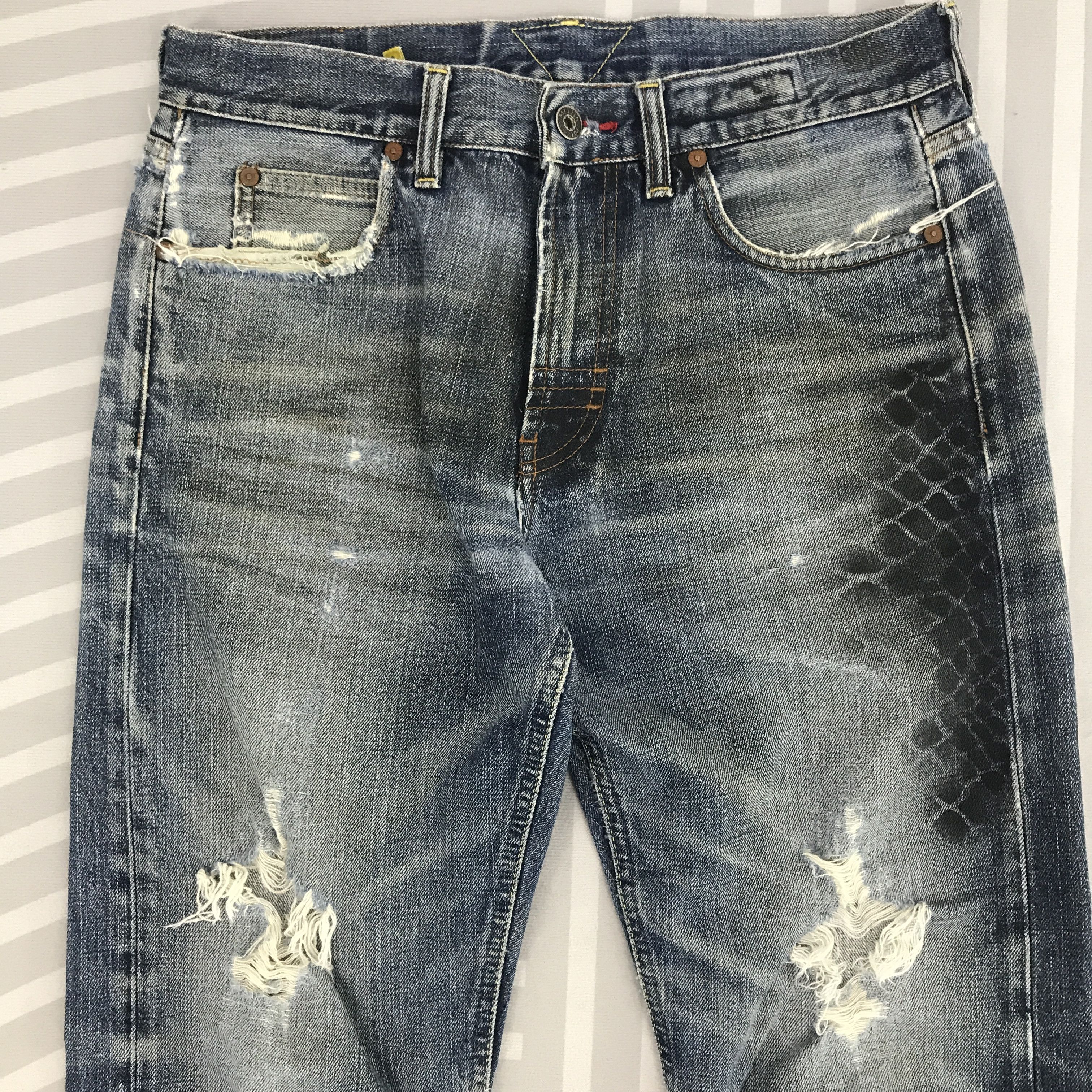 Japanese Brand × Vintage Flare meltin'pot Maia ripped Distressed Bootcut Denim jeans Size US 30 / EU 46 - 2 Thumbnail