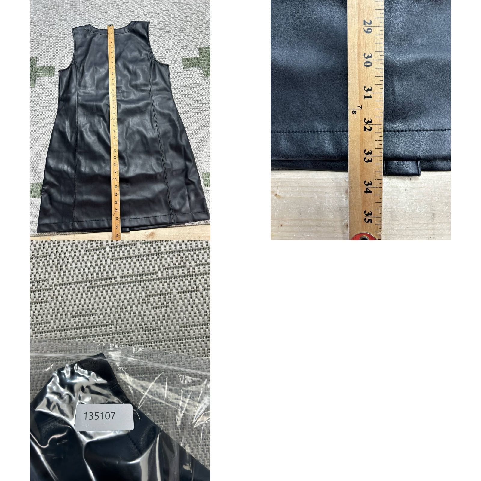 Loft VINTAGE Loft Dress Womens 8 Black Faux Leather Bodycon New Size M / US 6-8 / IT 42-44 - 8 Thumbnail