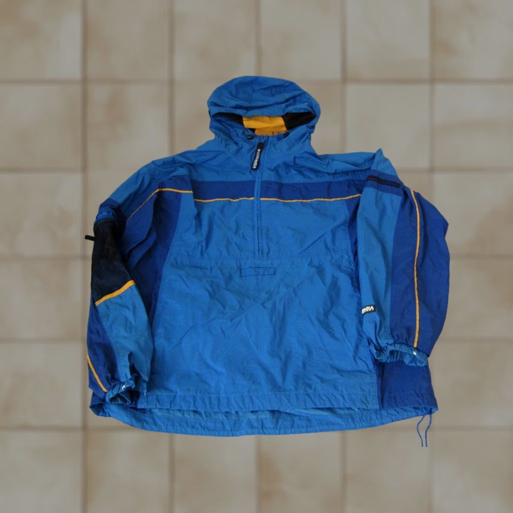 Vintage VINTAGE Columbia Jacket Mens Large Blue 1/4 Zip Windbreaker Nylon Softshell Logo Size US L / EU 52-54 / 3 - 1 Thumbnail