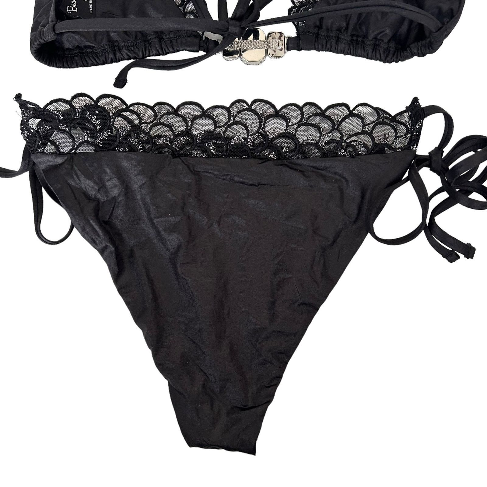 Other Beach Bunny Black A Hard Days Night Bikini Bathing Suit M/L Size ONE SIZE - 7 Thumbnail