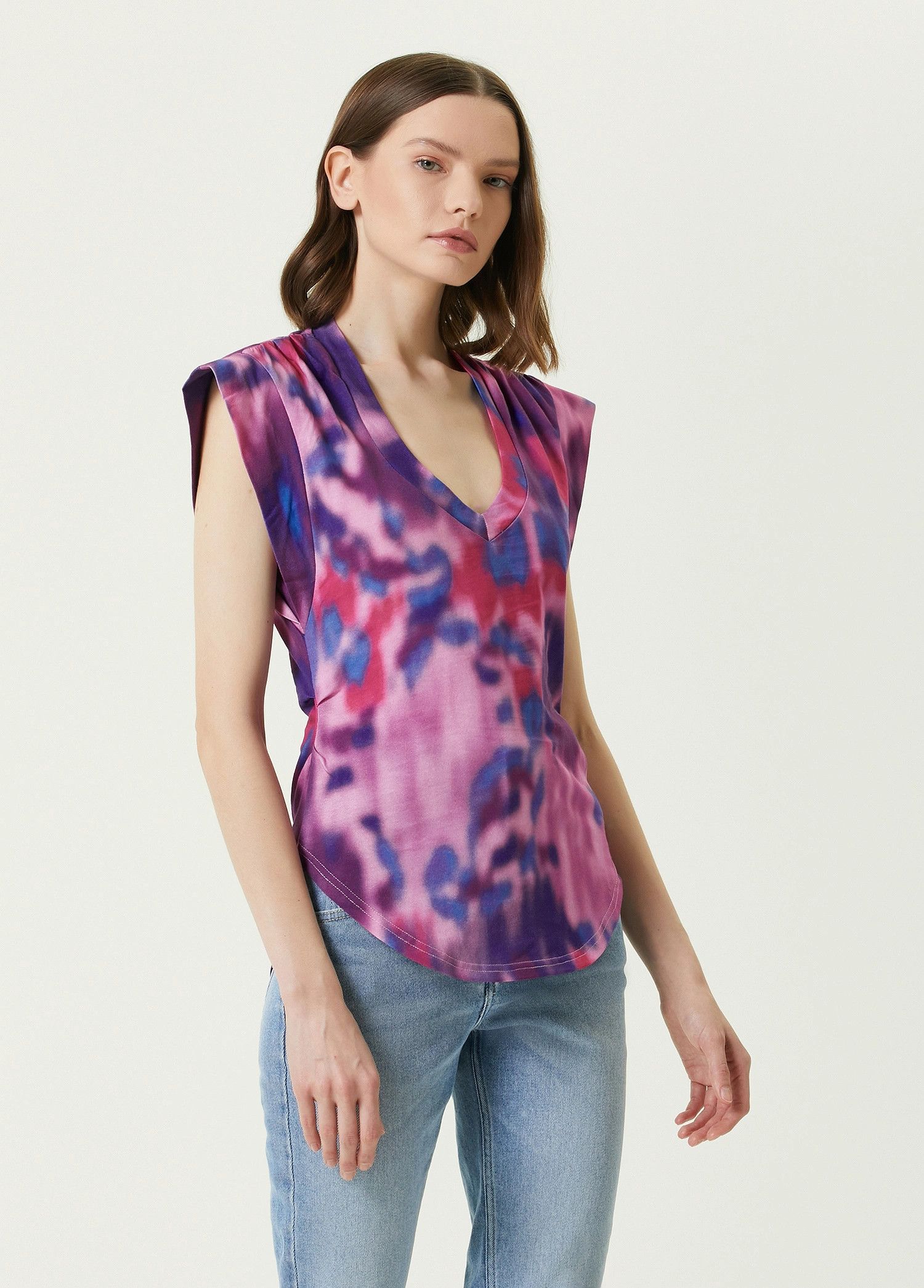 Isabel Marant Etoile ISABEL MARANT ETOILE Zilen purple lilac tie dye t-shirt top Size S / US 4 / IT 40 - 3 Thumbnail