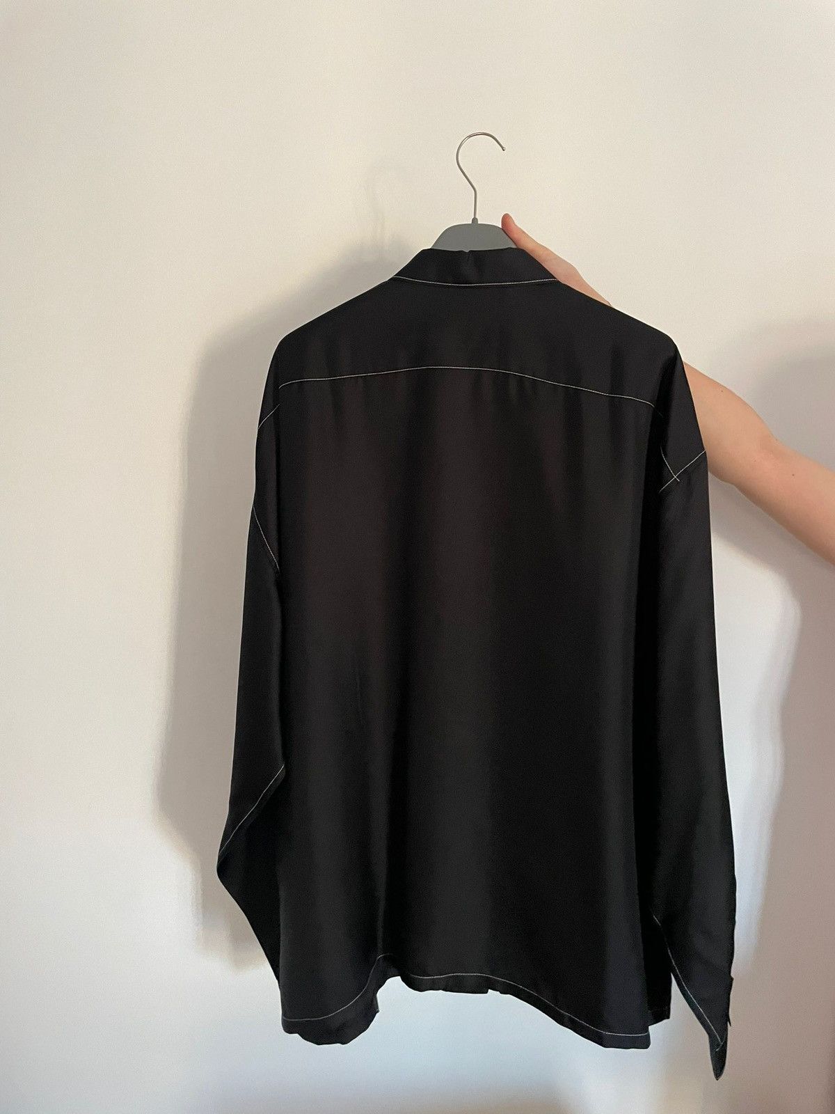 Designer × Prada Prada Silk Twill black Shirt Size US XL / EU 56 / 4 - 2 Thumbnail