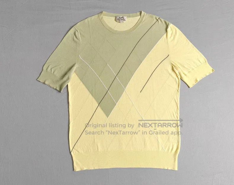 Hermes Hermes Knit short-sleeved t-shirt, light yellow, 100% Sea Size US M / EU 48-50 / 2 - 1 Thumbnail