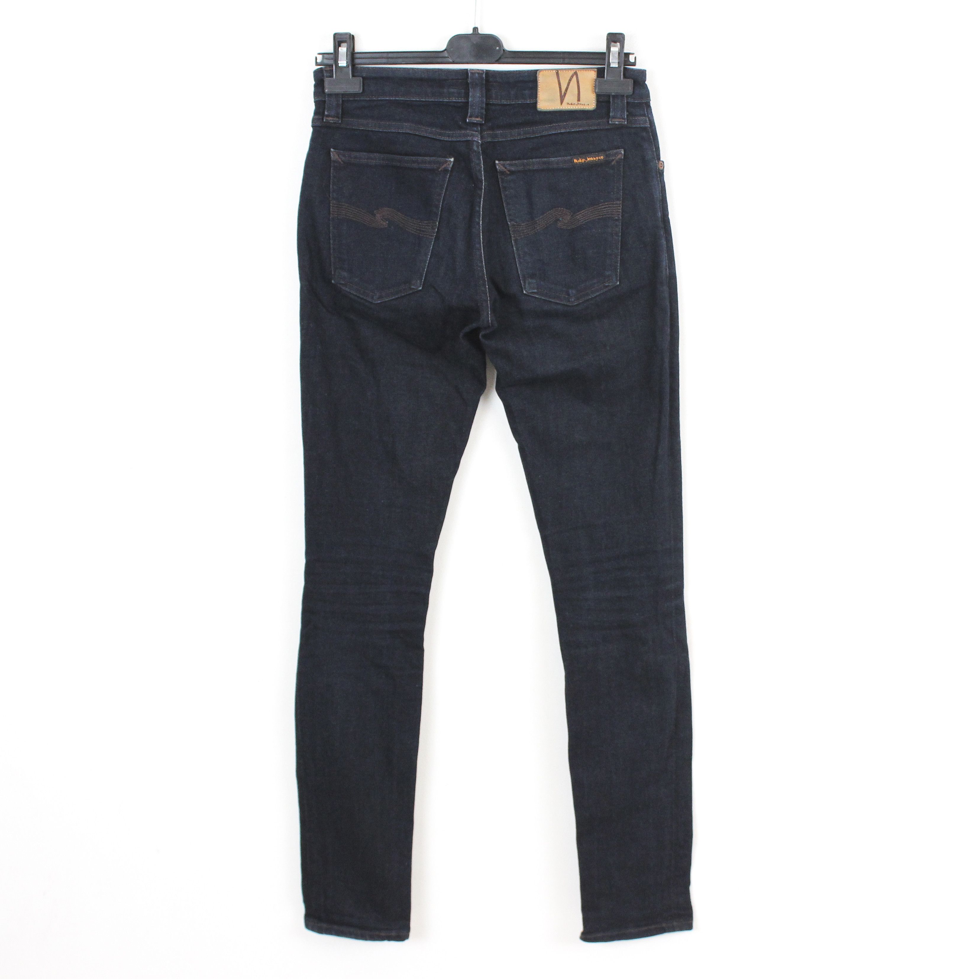 Nudie Jeans Skinny Lin Dry Steel Women W28 L32 Slim Denim Pants Low Rise Size 28" / US 6 / IT 42 - 3 Thumbnail