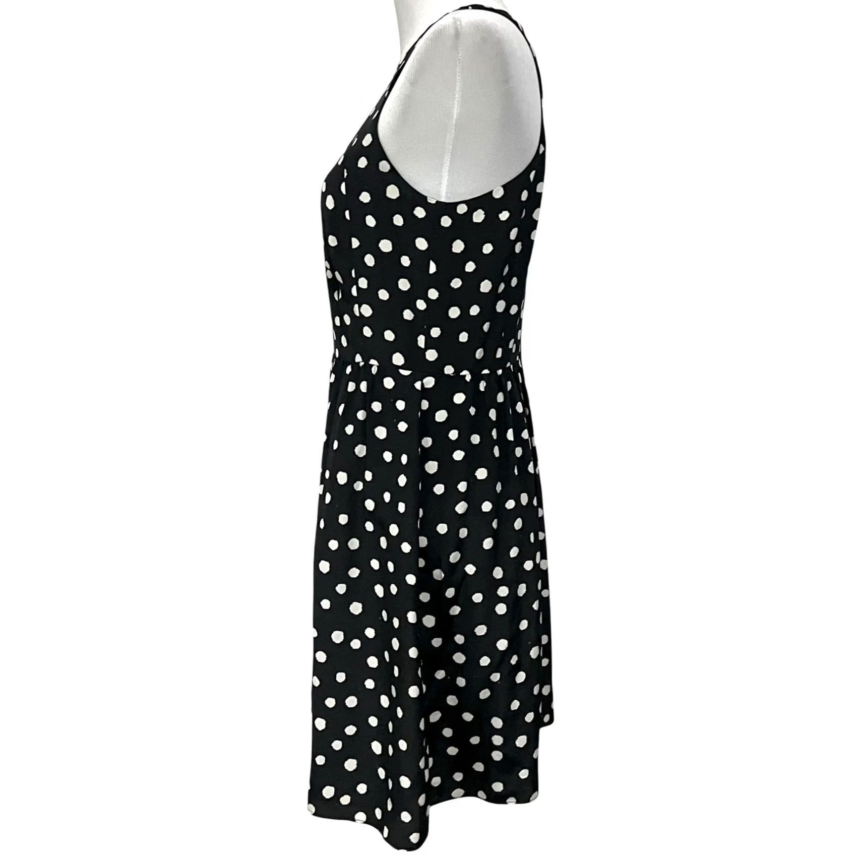Rebecca Taylor Rebecca Taylor Black Polka Dot Silk Sleeveless Dress Racerback Women’s Size 8 Size M / US 6-8 / IT 42-44 - 6 Thumbnail