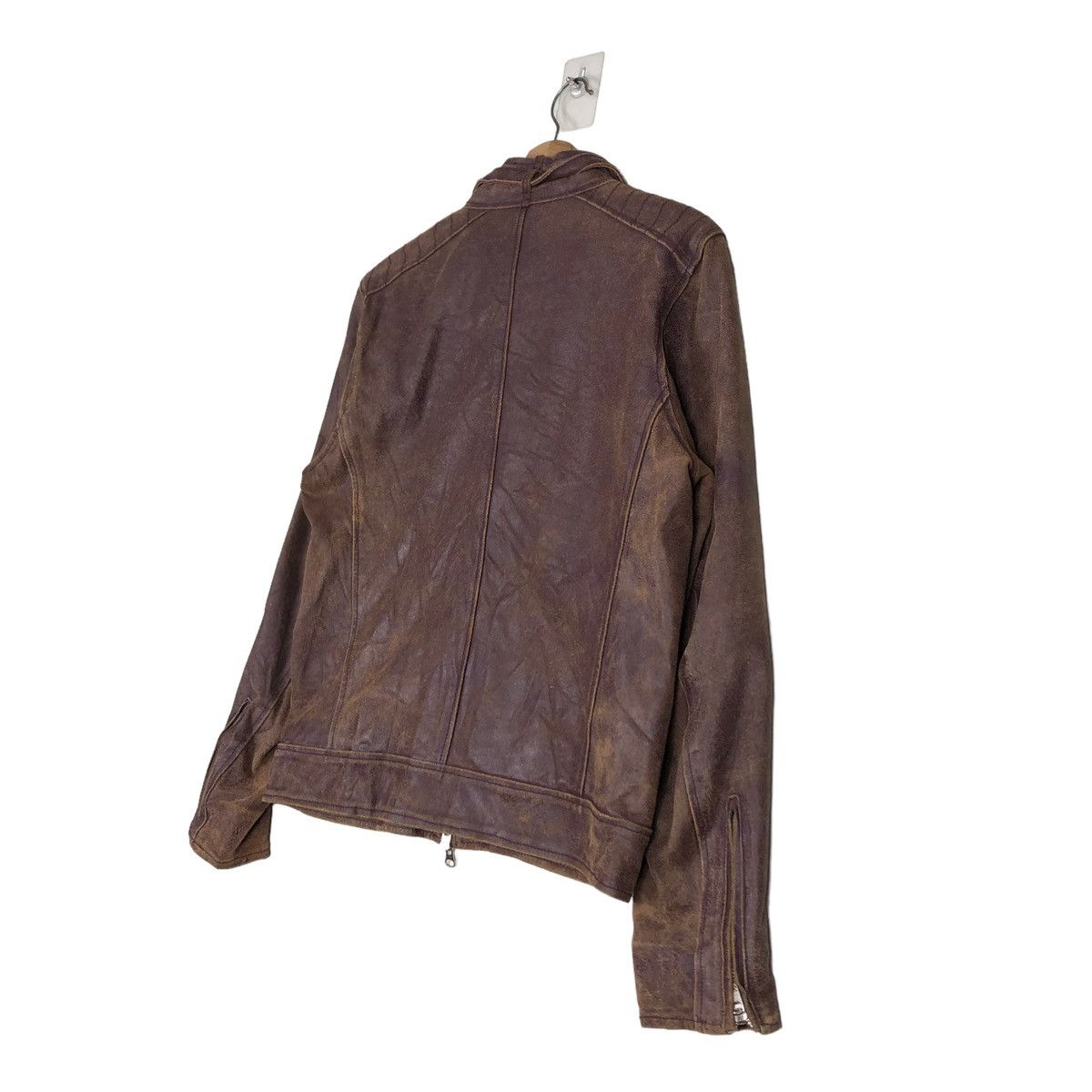 Japanese Brand 🔥VINTAGE SOFT LEATHER BIKER JACKET SANKO ISSEY MIYAKE Size US M / EU 48-50 / 2 - 10 Thumbnail