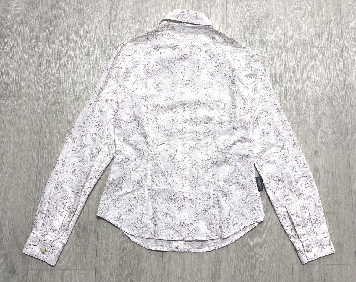 Moschino Women’s Moschino White Shirt Golden Floral Embroidery Decor Size S / US 4 / IT 40 - 9 Thumbnail