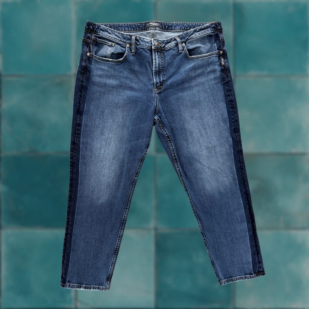 Silver Jeans Co. VINTAGE Silver Jeans Womens Jeans Skinny Slim 20 Blue Medium Wash Stretch Denim Size 42" / US 20 - 1 Thumbnail