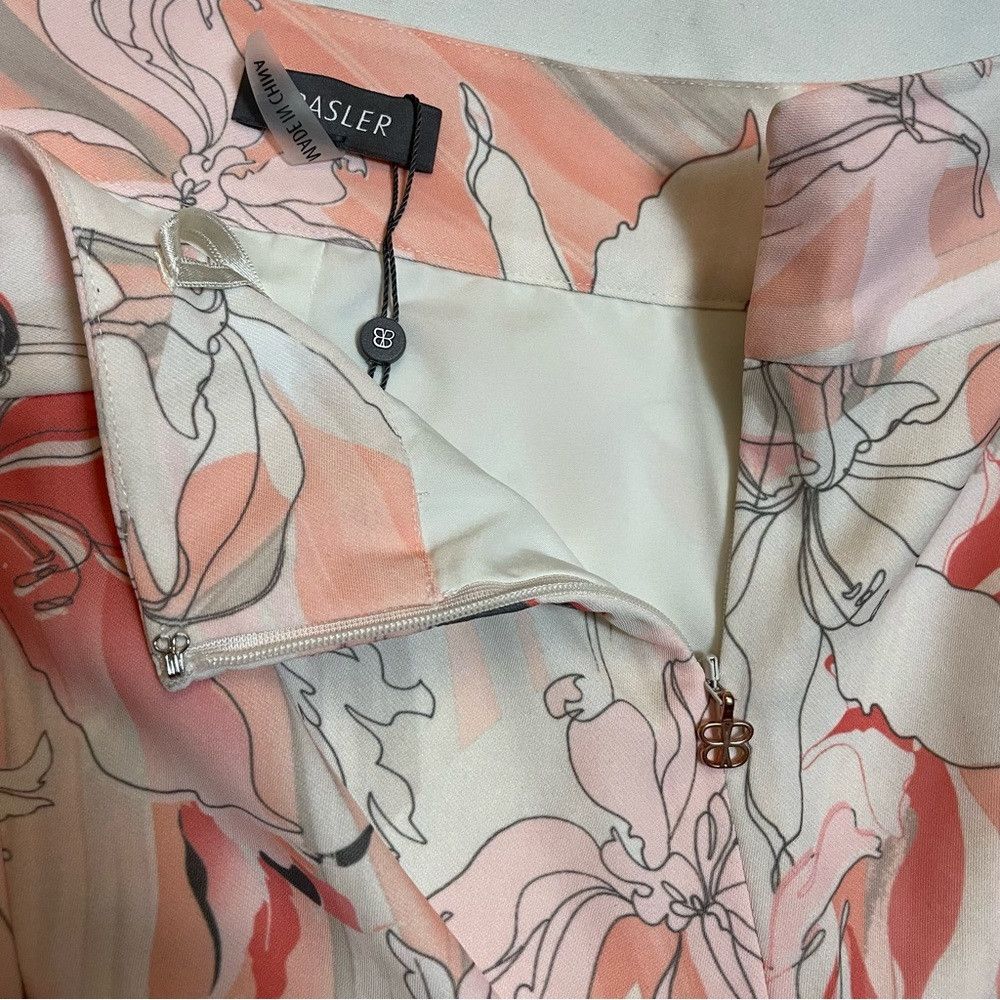 Other NWT New $335 Basler Floral Print Pink Grey A-Line Skirt Siz Size 38" / US 16 / IT 52 - 3 Thumbnail
