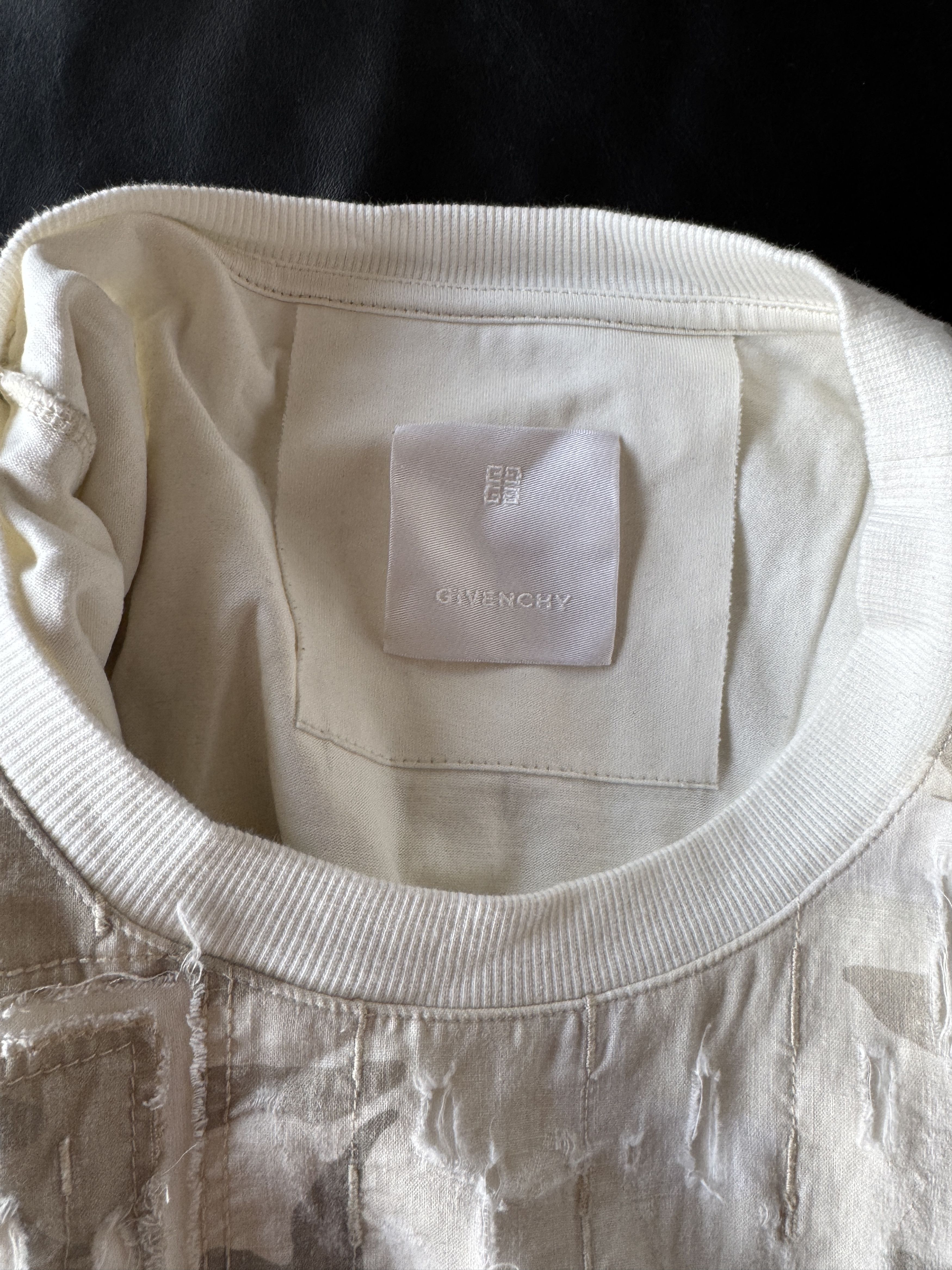 Givenchy Givenchy Oversized Distressed Cotton Jersey/Linen T-Shirt Size US XXL / EU 58 / 5 - 18 Thumbnail