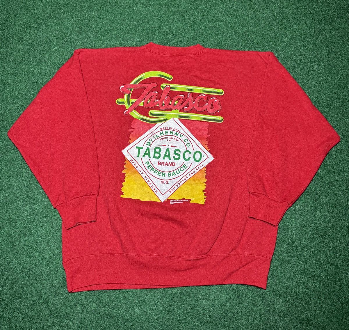 Vintage Vintage 90s Red Hot Tabasco Hot Sauce XL RARE AOP Crewneck Size US XL / EU 56 / 4 - 3 Thumbnail