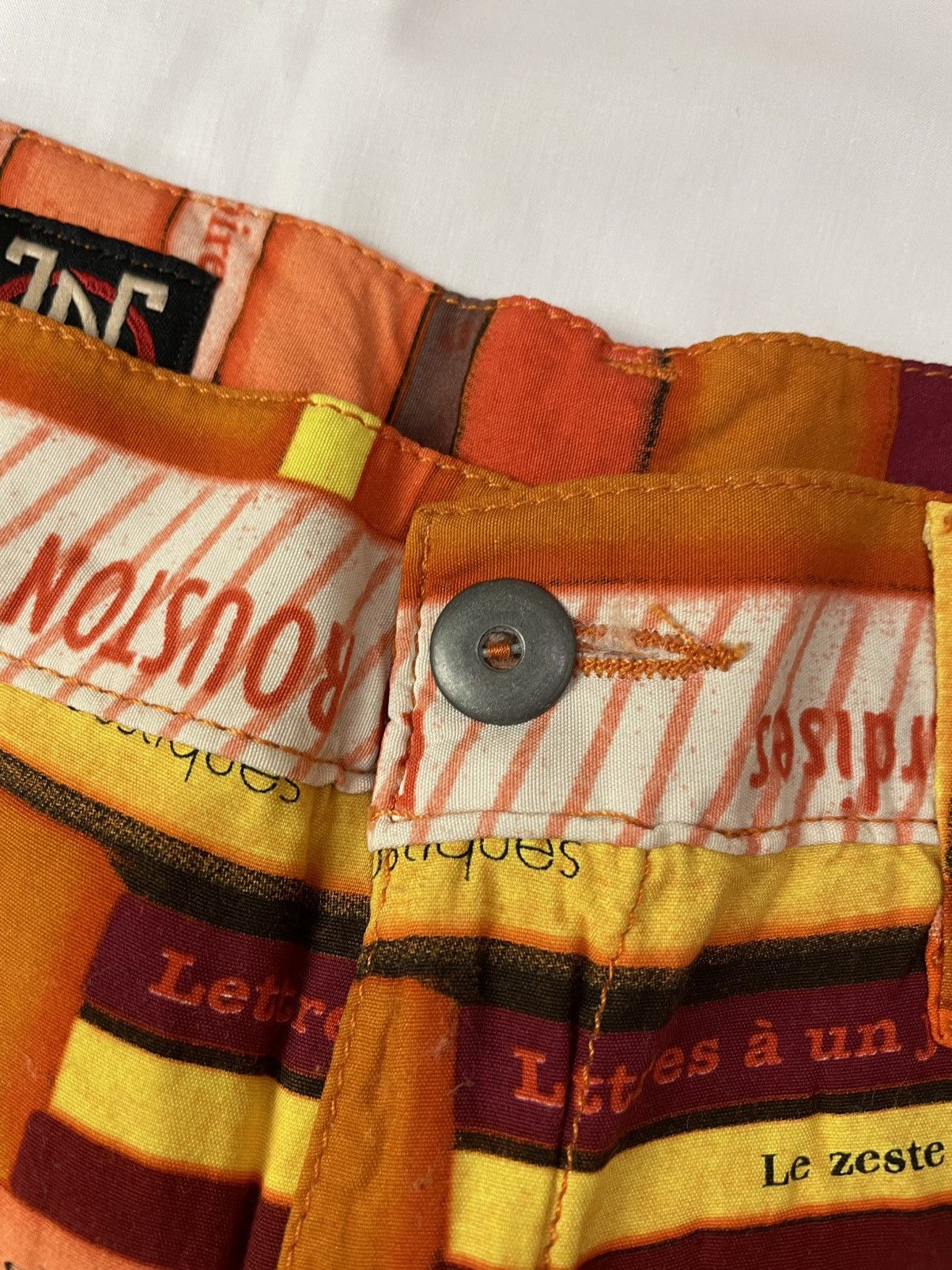 Jean Paul Gaultier SS2001 Jean Paul Gaultier Book Shelf Parody Pants Vintage Size US 31 - 5 Thumbnail