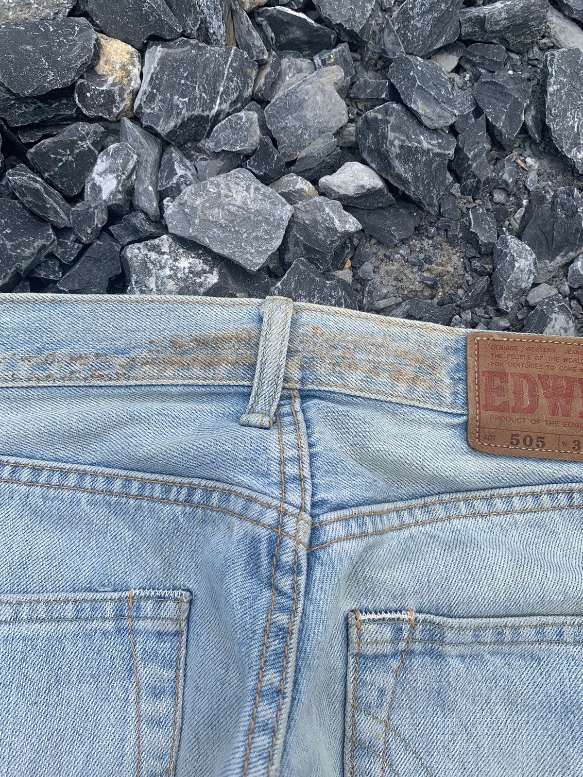 Edwin × Kapital × Vintage EDWIN 505 SELVEDGE BUTTON FLY BAGGY FADED DISTRESSED DENIM Size US 32 / EU 48 - 19 Thumbnail