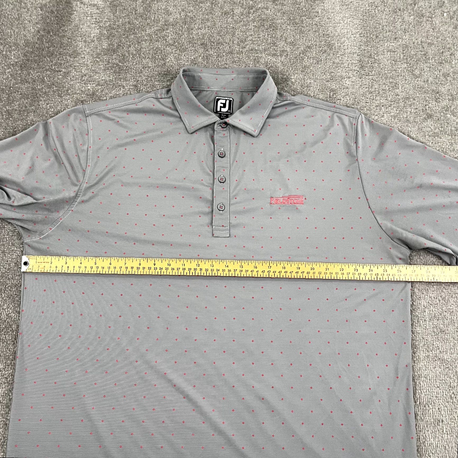 Footjoy FootJoy Polo Shirt Mens 2XL Gray Geometric Fieldstone Golf Club DE Sport Shirt Size US XXL / EU 58 / 5 - 7 Thumbnail