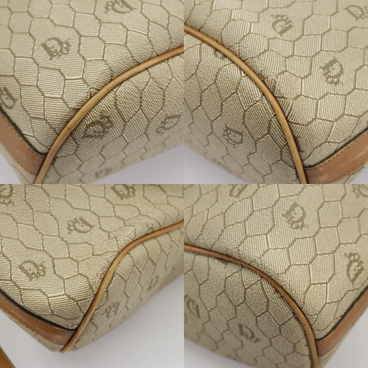 Dior DIOR Honeycomb Canvas Shoulder Bag Pvc Leather Beige Gold Size ONE SIZE - 11 Thumbnail