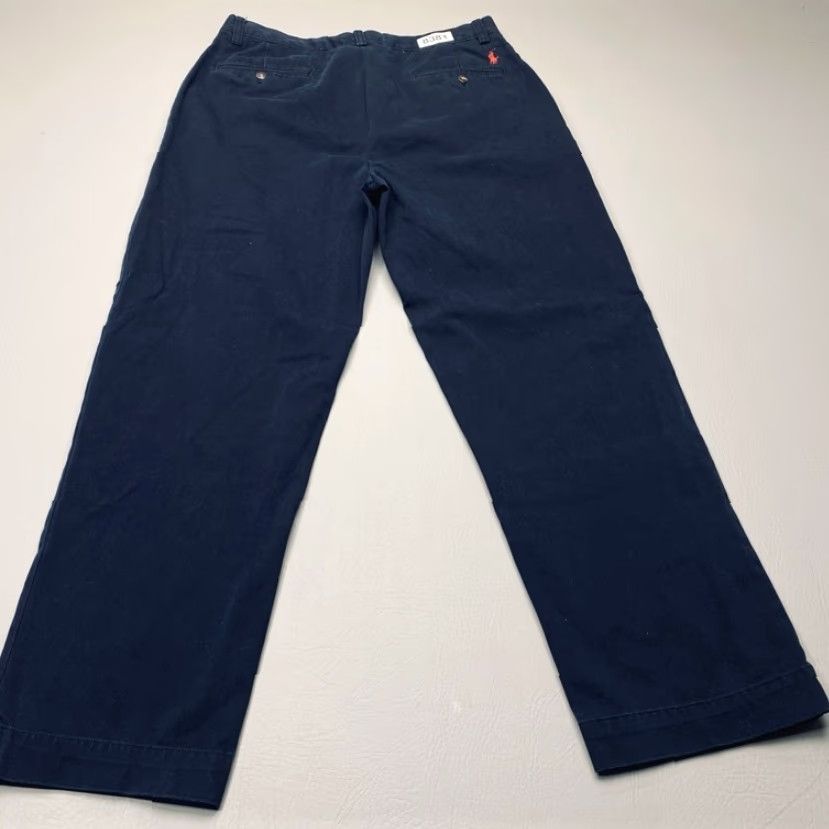 Polo Ralph Lauren Polo Ralph Lauren Ethan Pant Men's 33x30 Navy Cotton Pleated Preppy Classic 8381 Size US XS / EU 42 / 0 - 3 Thumbnail