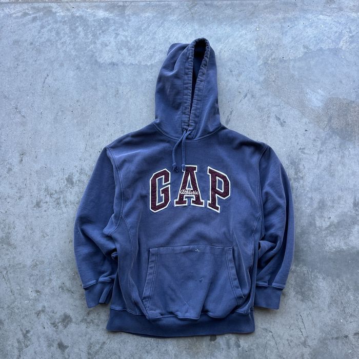 Vintage Y2K GAP Reverse Weave Hoodie Navy Blue | Grailed