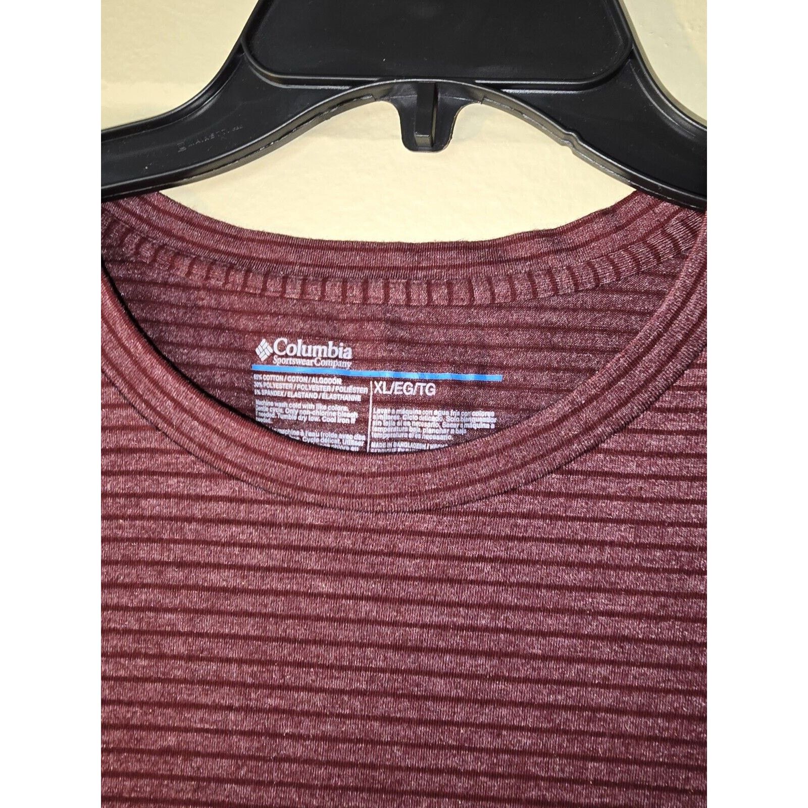 Columbia Columbia Maroon Striped Short Sleeve T Shirt Mens Size XL Size US XL / EU 56 / 4 - 3 Thumbnail