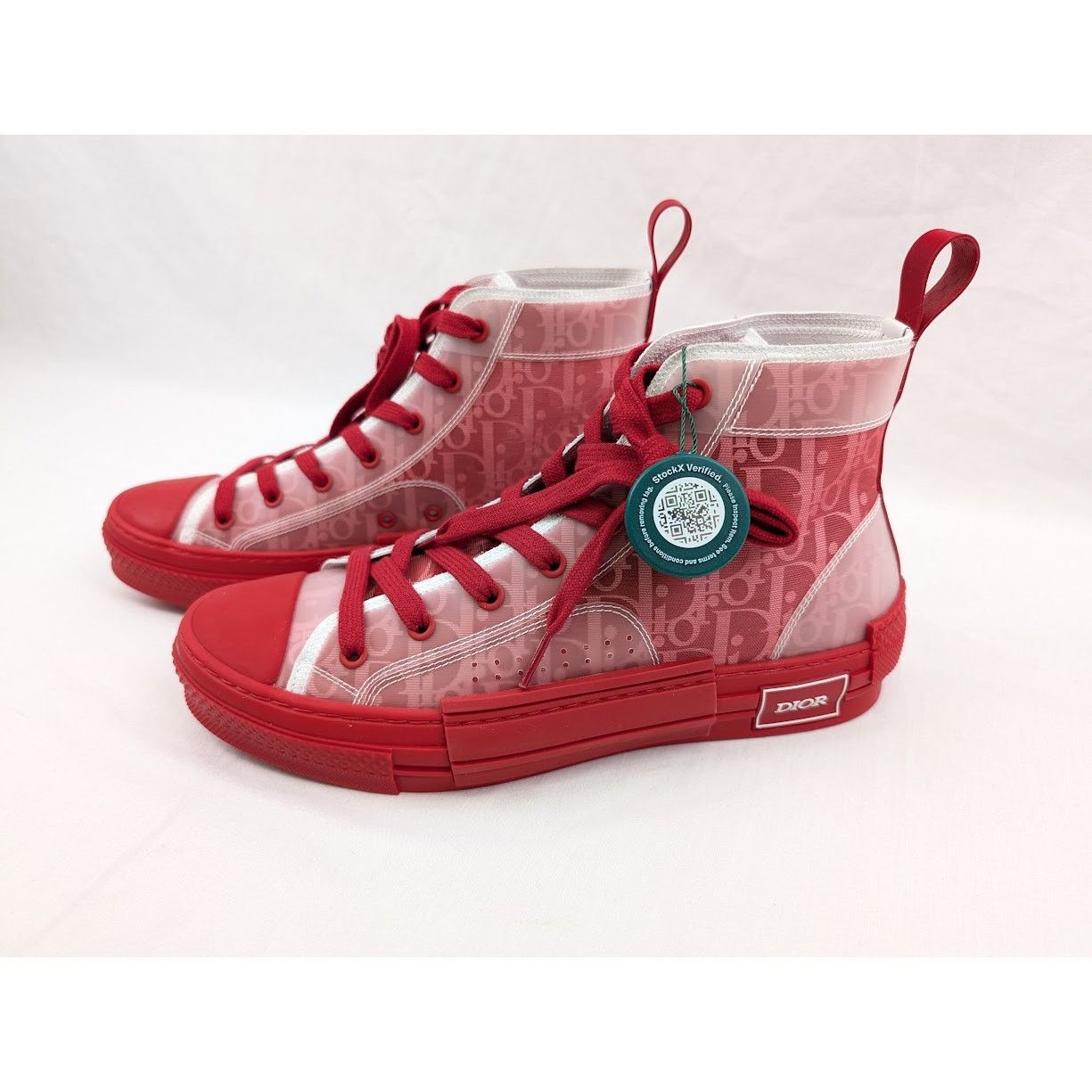 Dior o1rshd1 B23 High-Top Oblique Sneakers in Bordeaux/Ro Size US 8 / EU 41 - 17 Thumbnail
