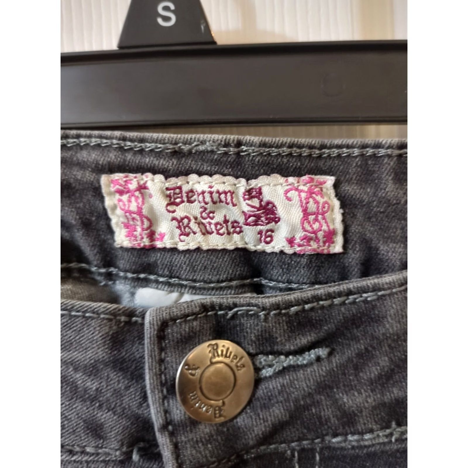 Denime Denim and Rivets Jeans Women's Size 16 Gray Straight Denim 39 in Waist - Regular - Women Size 26" / US 2 / IT 38 - 2 Thumbnail