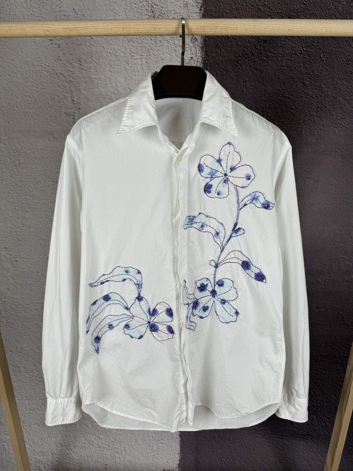 Pal Zileri Pal Zileri Lab. white vintage flower archival LS shirt Size US L / EU 52-54 / 3 - 1 Thumbnail