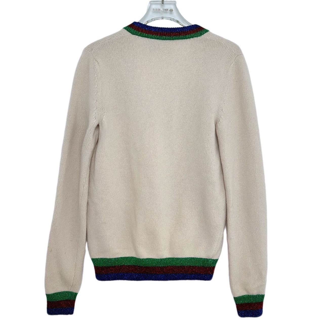 Gucci Gucci Striped Trim Wool Long Sleeve Knit Cardigan Coat K26WX Size XS / US 0-2 / IT 36-38 - 2 Thumbnail