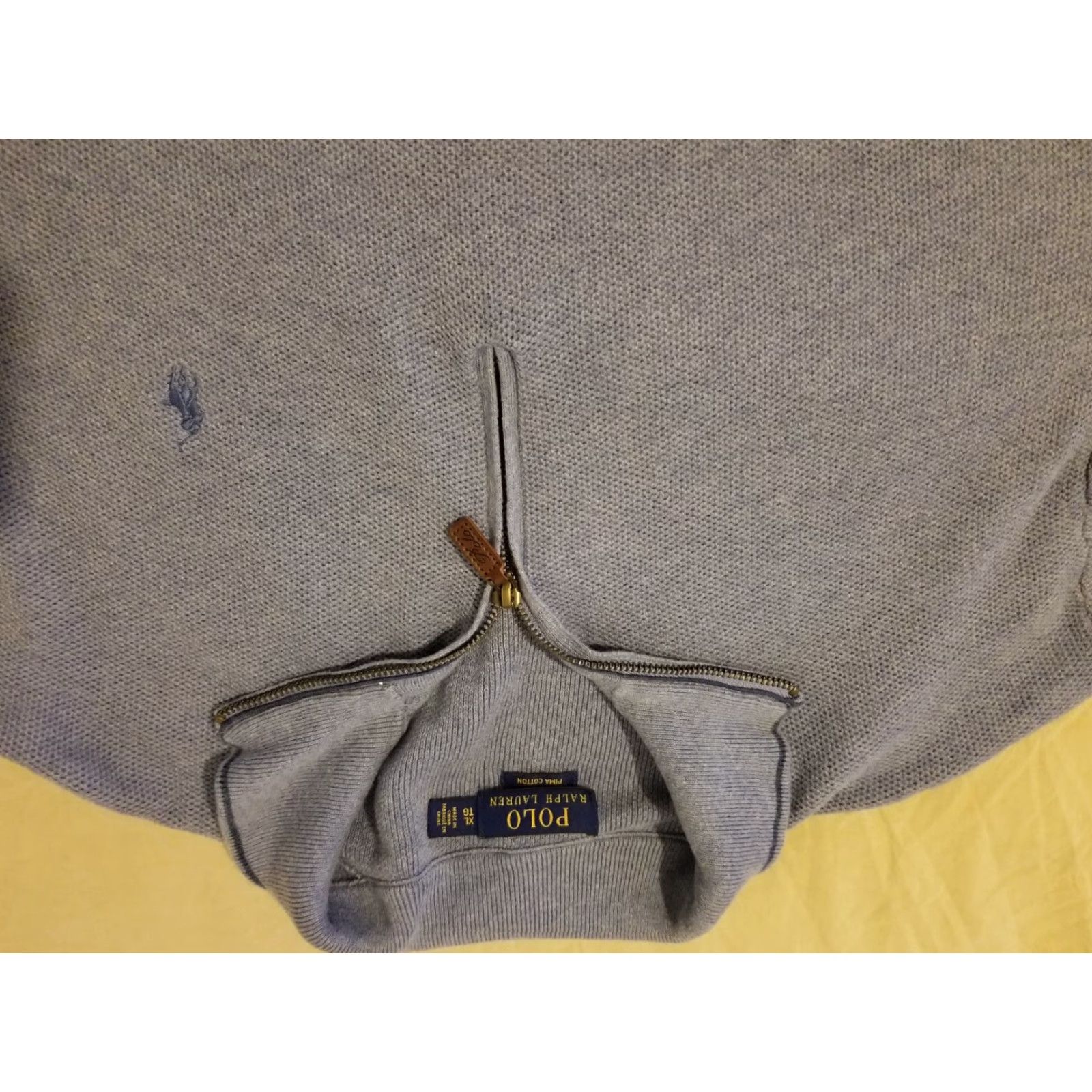 Polo Ralph Lauren VINTAGE Polo Ralph Lauren Mens Polo Sweater XL Blue Cotton Half Zip Pullover Size US XL / EU 56 / 4 - 2 Thumbnail