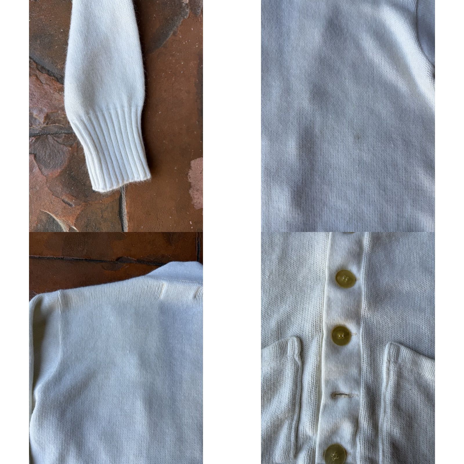 Vintage VINTAGE Athletic Knitwear Varsity Lettermans School Sweater Cardigan Unisex Adults 38 White Long Sleeve V-Neck Embroidered Patch Logo Pockets Size XS / US 0-2 / IT 36-38 - 8 Thumbnail