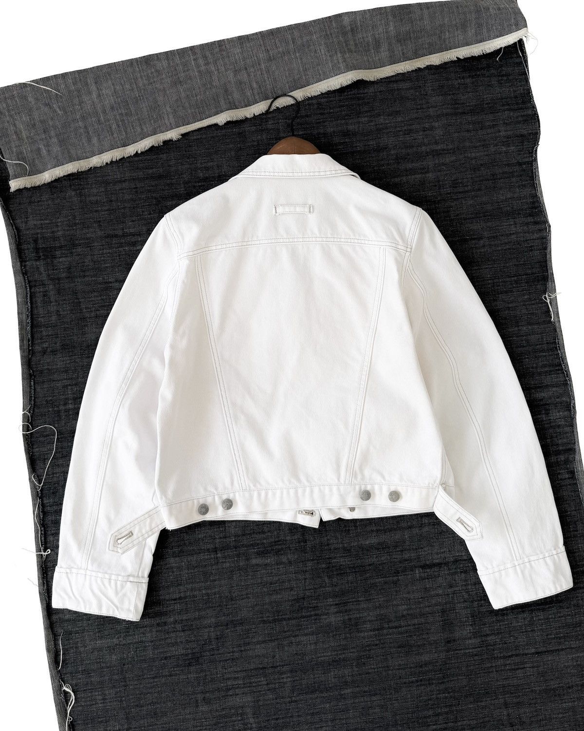 Jean Paul Gaultier VINTAGE90s JEAN PAUL GAULTIER OFF WHITE CROPPED DENIM JACKET Size S / US 4 / IT 40 - 9 Thumbnail