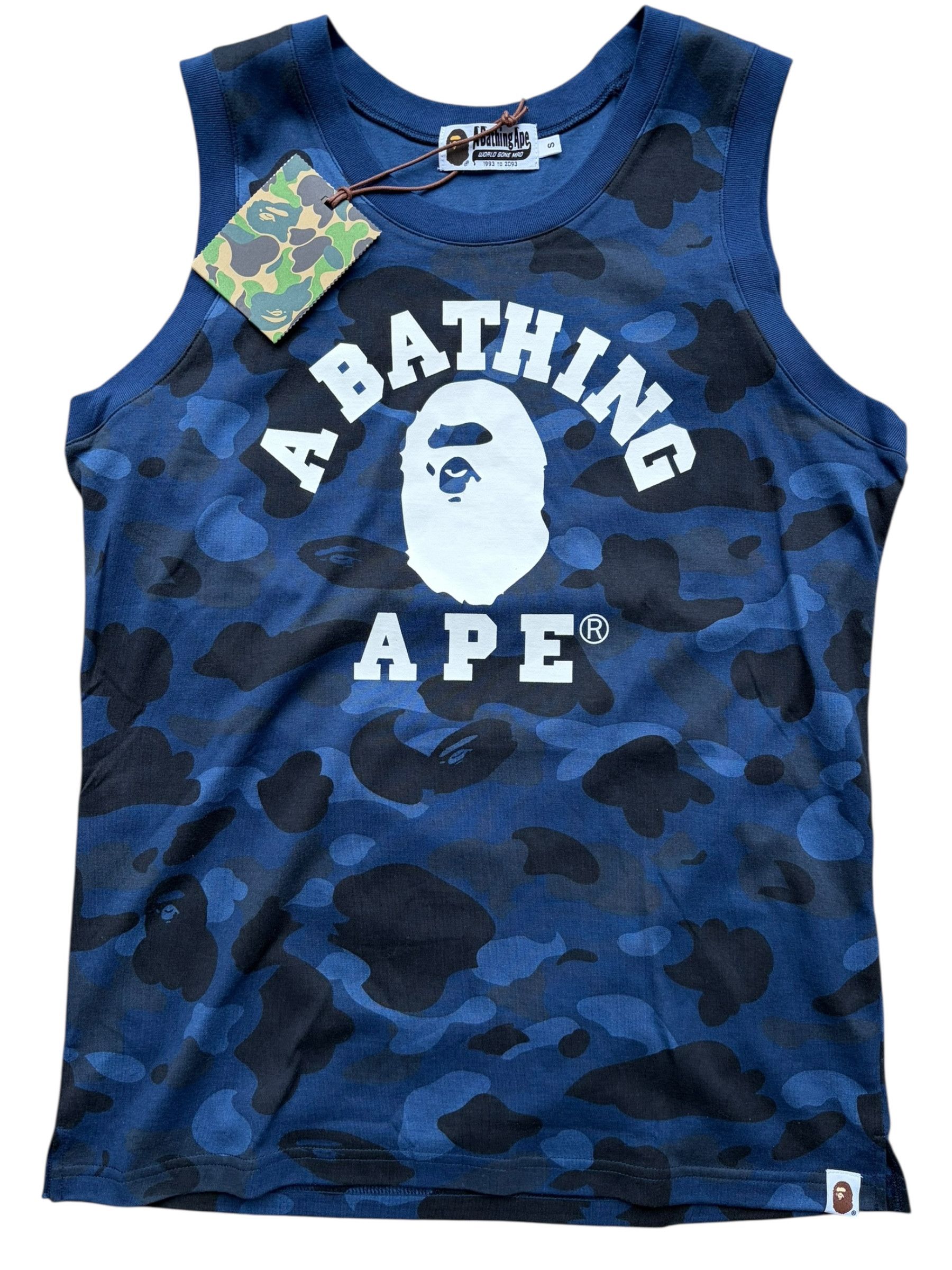 Bape Bape Blue Camo White College Logo Sleeveless Tank Top Size US S / EU 44-46 / 1 - 1 Thumbnail