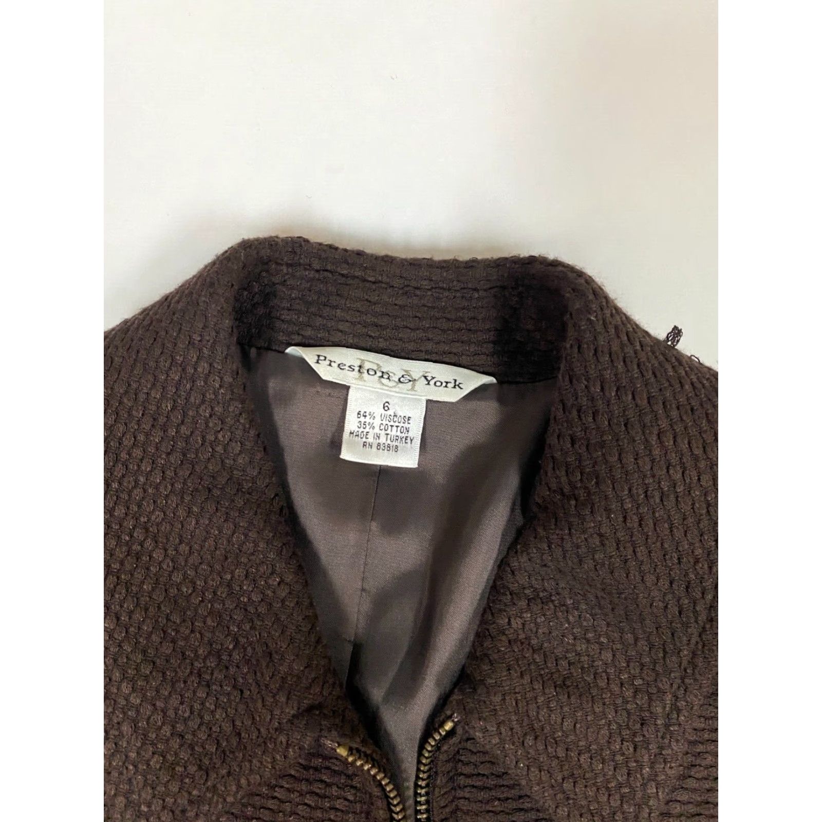 Preston & York Preston & York Womens Jacket Brown Full Zip Buckle Mid-Length Size M / US 6-8 / IT 42-44 - 4 Thumbnail