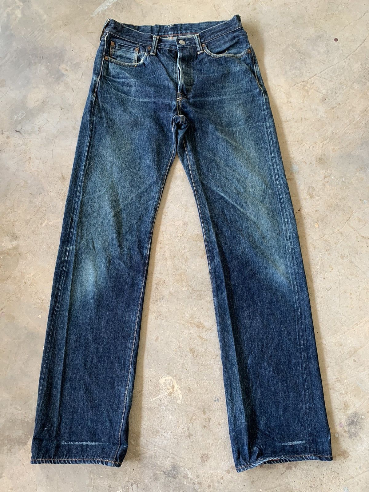 image of 45Rpm Selvedge Distressed Denim in Blue, Men's (Size 29)