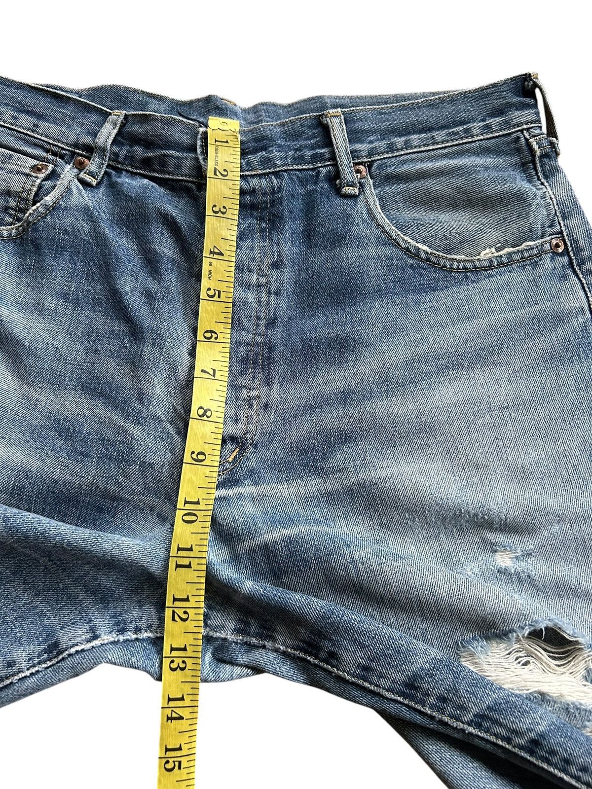 Levi's Vintage Levis Big E Selvedge Buckle Back Distressed Denim Size US 33 - 20 Thumbnail
