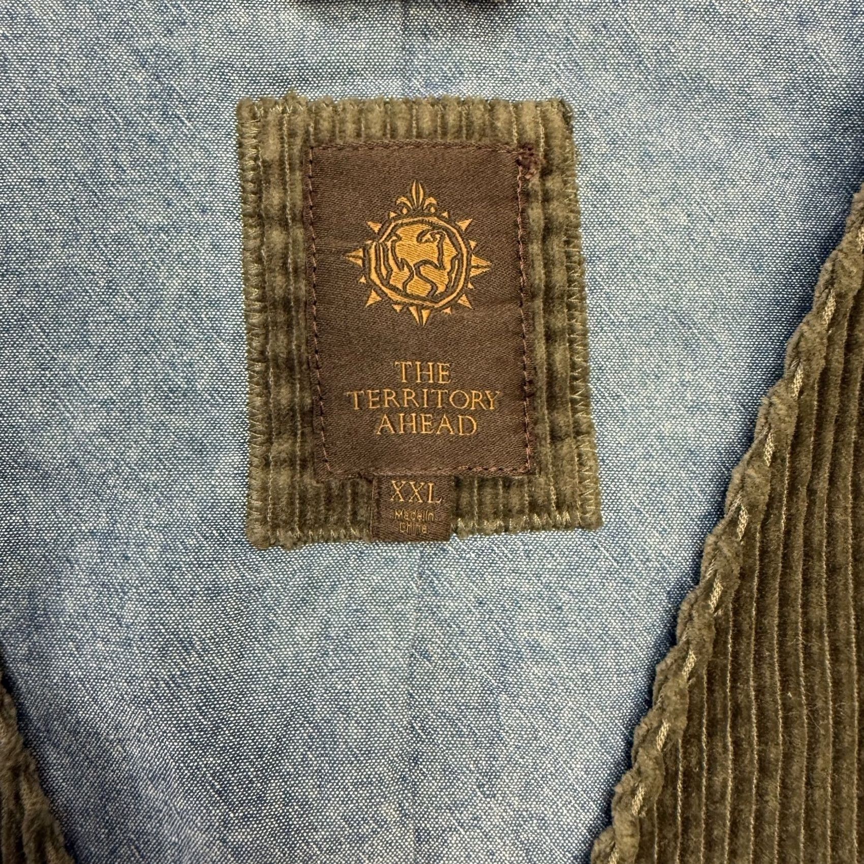 The Territory Ahead Territory Ahead Waistcoat Mens 2XL Olive Green Corduroy Suit Vest Size US XXL / EU 58 / 5 - 5 Thumbnail