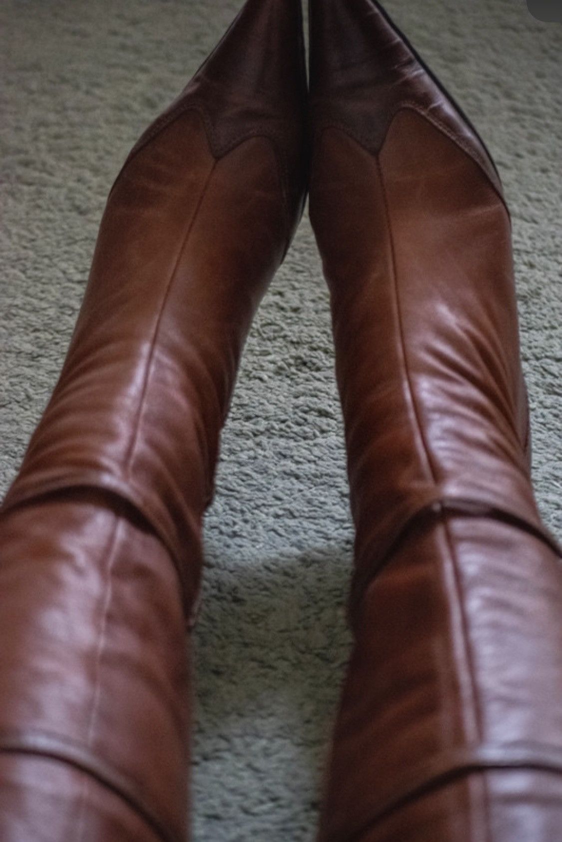 Vintage 90's Genuine leather kitten heel art deco boots y2k opium Size US 7 / IT 37 - 7 Thumbnail