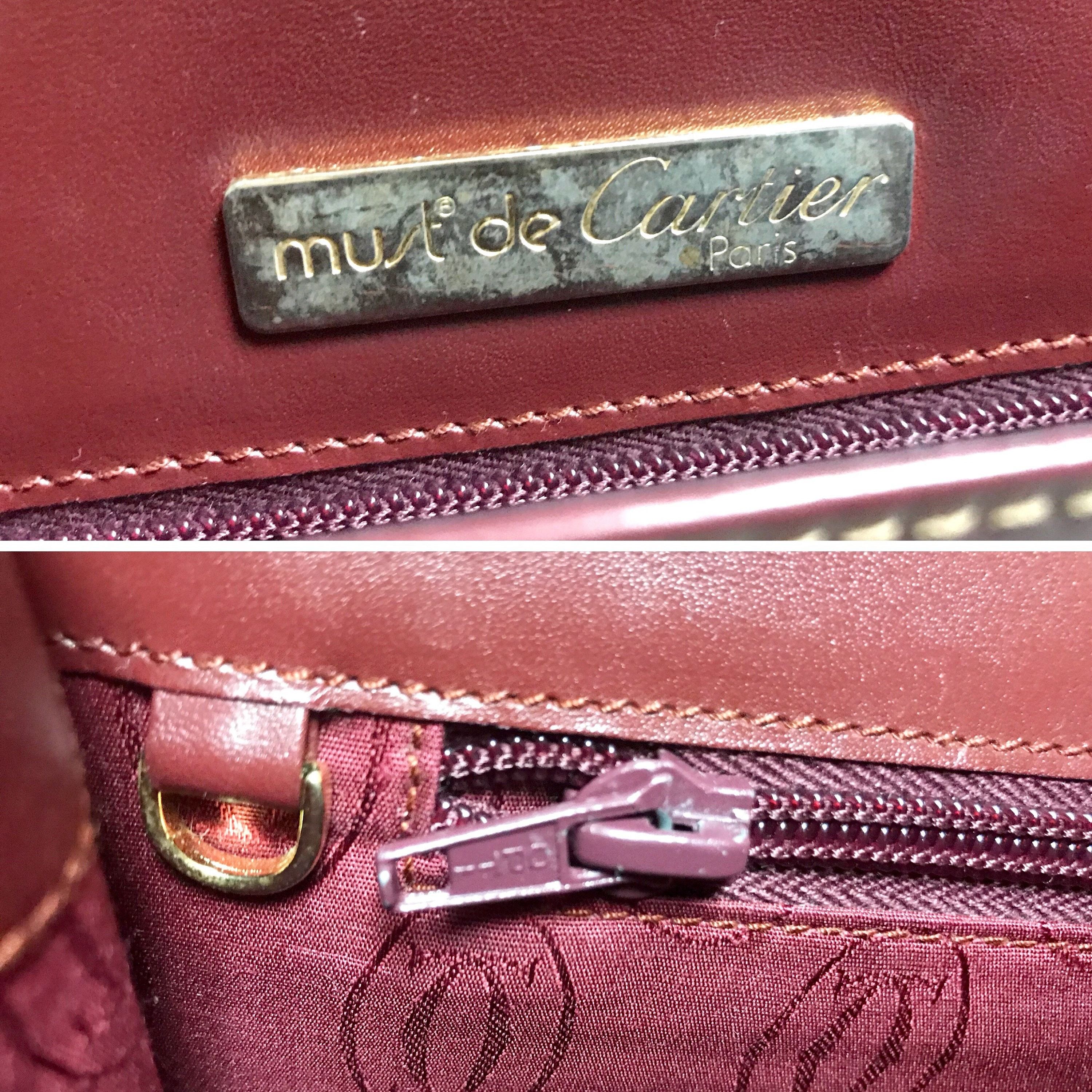 Cartier Vintage Cartier wine leather clutch bag, mini document purse Size ONE SIZE - 7 Thumbnail